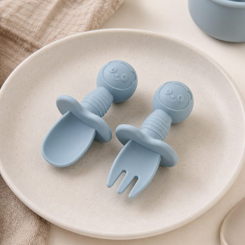 Set de Cuchara y Tenedor Osito Azul