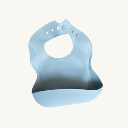 Babero silicona alimentación azul