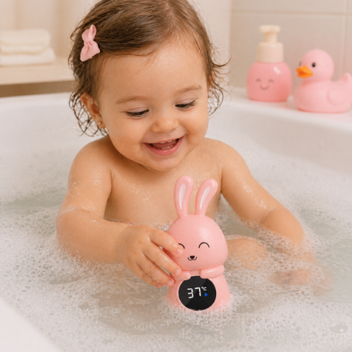 Termómetro para Baño en Forma de Conejo Rosa