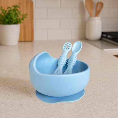 Plato Hondo + Pack Cuchara Azul