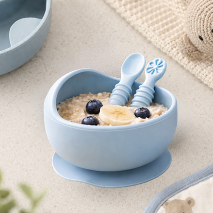Plato Hondo + Pack Cuchara Azul