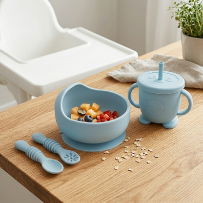 Set de Alimentación Plato + Vaso Azul