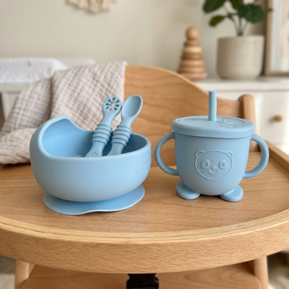 Set de Alimentación Plato + Vaso Azul