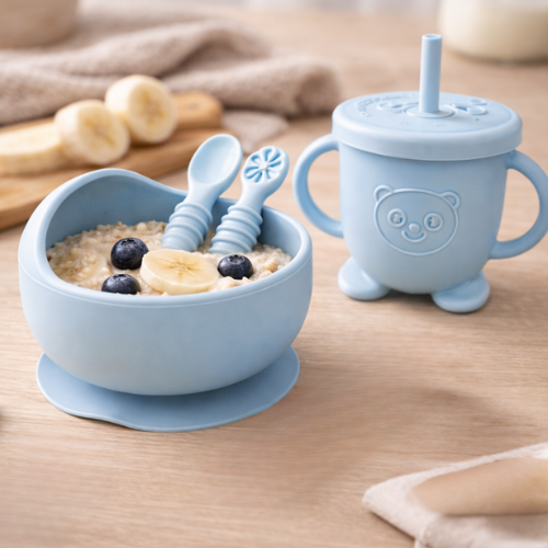 Set de Alimentación Plato + Vaso Azul