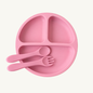 Plato Dividido + Set Utensilios Rosa