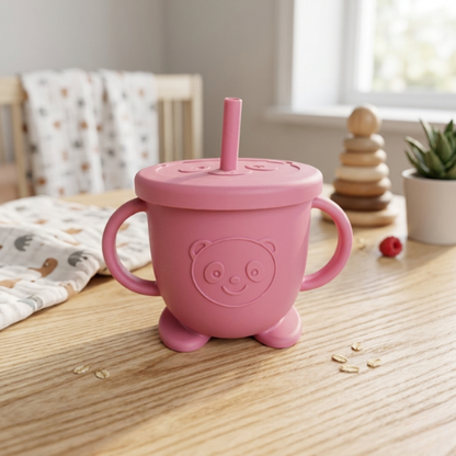 Vaso Silicona Rosa Osito