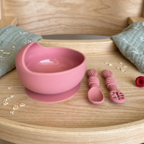 Plato Hondo + Pack Cuchara Rosa