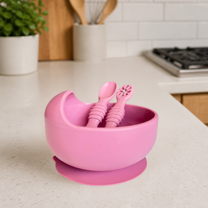 Plato Hondo + Pack Cuchara Rosa