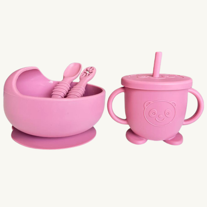Set de Alimentación Plato + Vaso Rosa