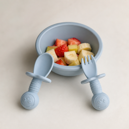 Set de Cuchara y Tenedor Osito Azul