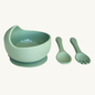 Plato Hondo + Utensilios Verde