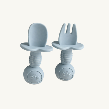 Set de Cuchara y Tenedor Osito Azul